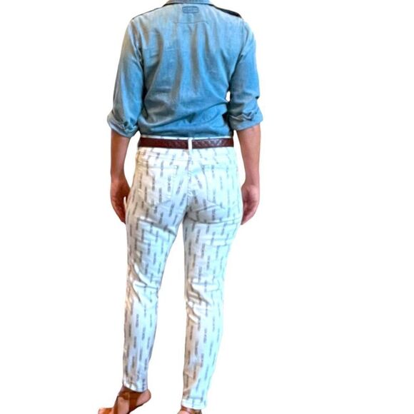 RACHEL RACHEL ROY Women’s Aztec Print Zip Cuff Skinny Jeans White Size 29 - Picture 4 of 12